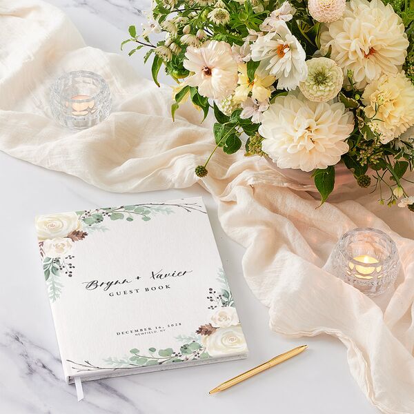 Rustic Botanical Wedding Guest Book Thyme