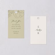 Vintage Botanical Sketch Favor Gift Tags Dark Camo Signature
