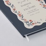 Flora Garden Border Guest Books Moody Blue