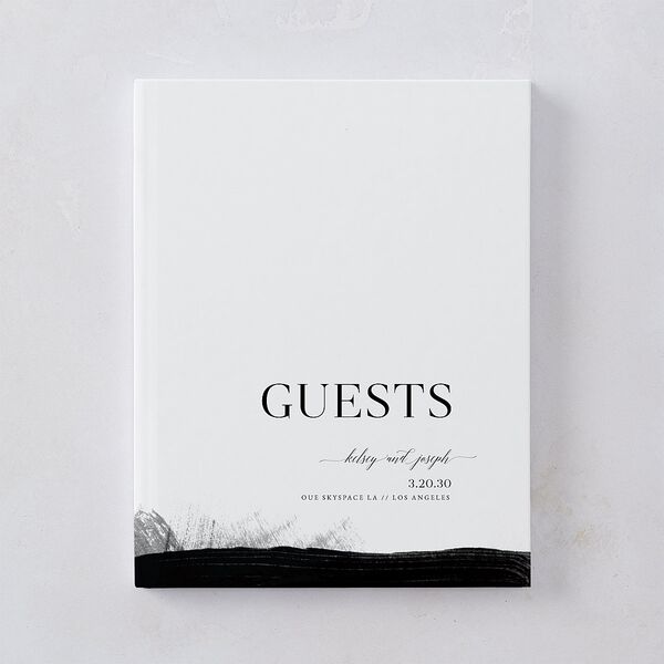 Painted Minimal Wedding Guest Book Midnight