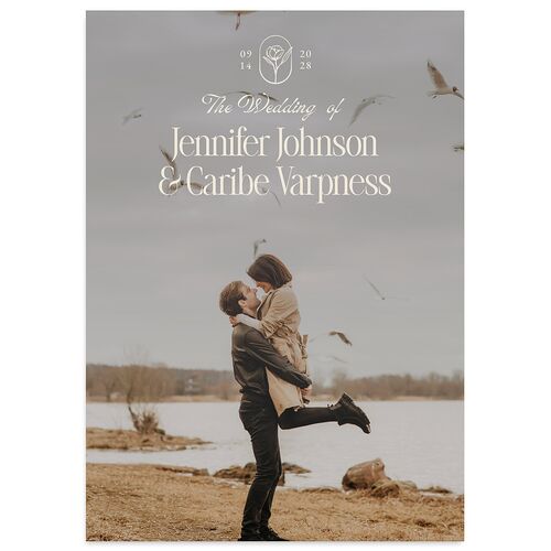 Vintage Romantic Photo Wedding Invitations Copper Signature Blank No Standard