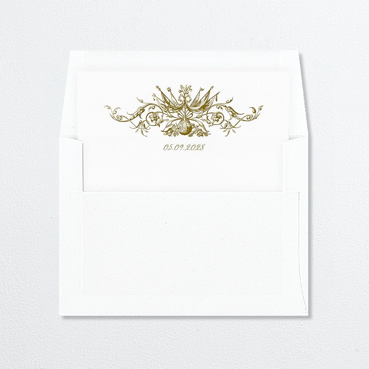 Ornate Vintage Crest Standard Envelope Liners Umber Standard