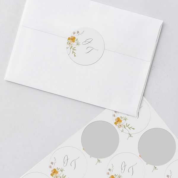 Dainty Wildflowers Wedding Stickers Sunflower Sticker