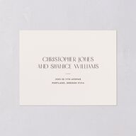 Vintage Nouveau Floral All-in-One Wedding Invitations Pear Signature Light Both Recipient and Return Addresses No