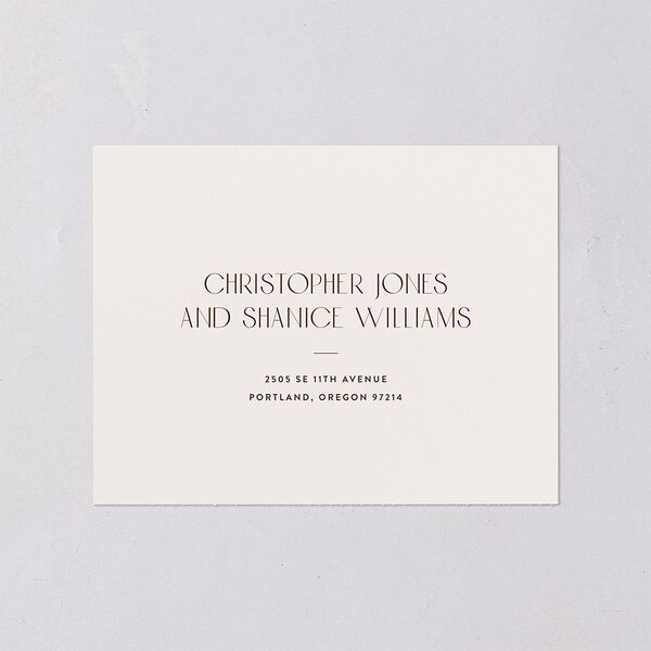 Vintage Nouveau Floral All-in-One Wedding Invitations Pear Signature Light Both Recipient and Return Addresses No