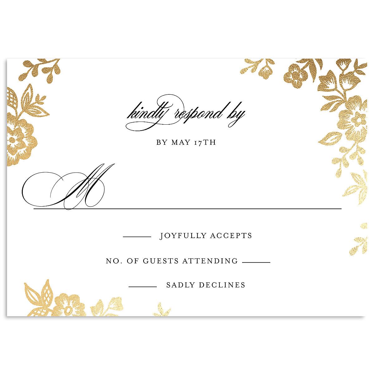 Foil Lace Wedding Response Cards