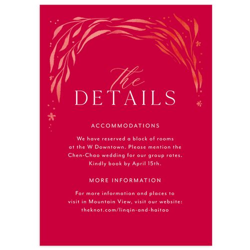 Romantic Phoenix Wedding Enclosure Cards Crimson Signature Standard