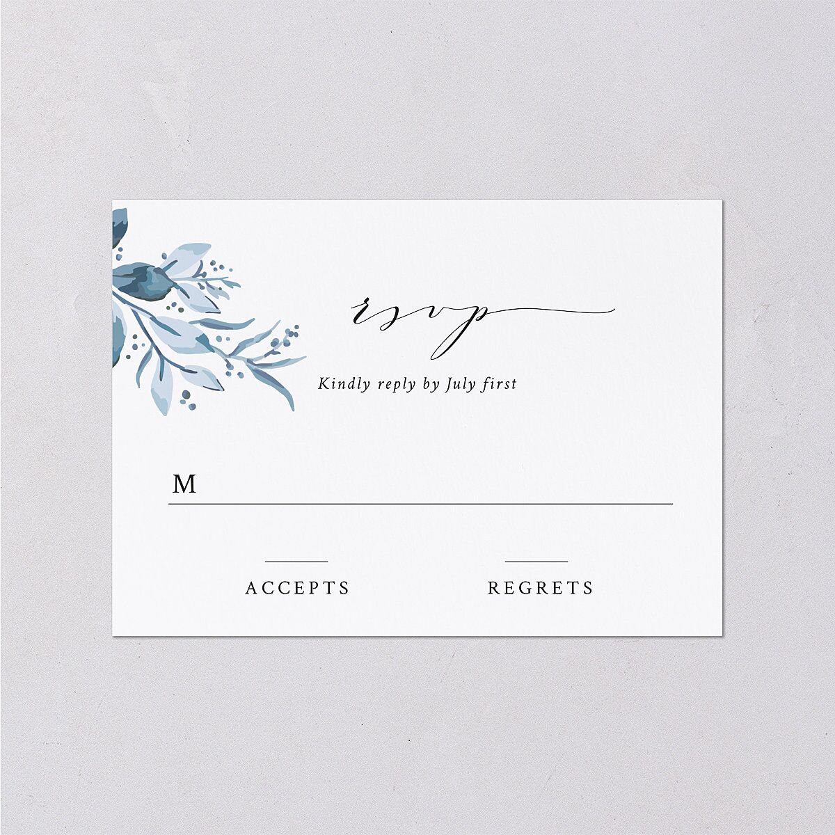 Classic Greenery Wedding Response Cards Ocean Signature