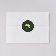 Retro Minimalist Photo Triad Holiday Stickers Scottish Green Circle