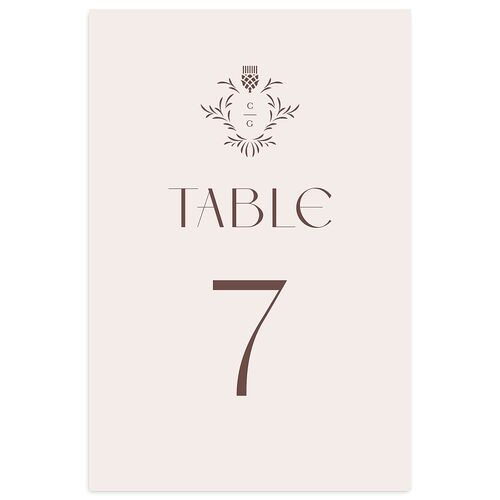 Tartan Crest Table Numbers Fawn Signature
