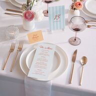 Cabana Stripes Place Cards Pastel Blue Signature