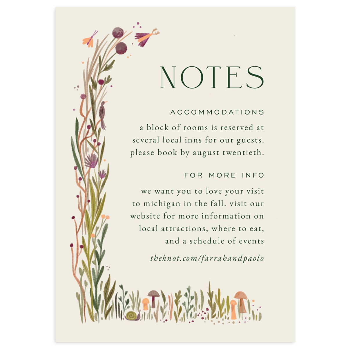 Mushroom Magic Wedding Enclosure Cards