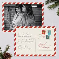 Special Delivery Announcement Christmas Post Holiday Cards True Red Signature Blank Standard