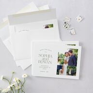 Classic Stack Save The Date Cards Dark Camo Signature smooth Blank No Standard