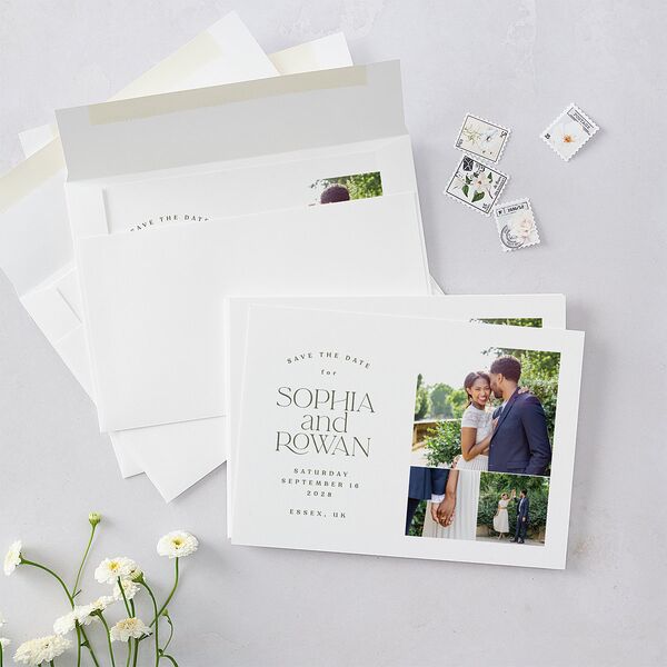 Classic Stack Save The Date Cards Dark Camo Signature smooth Blank No Standard