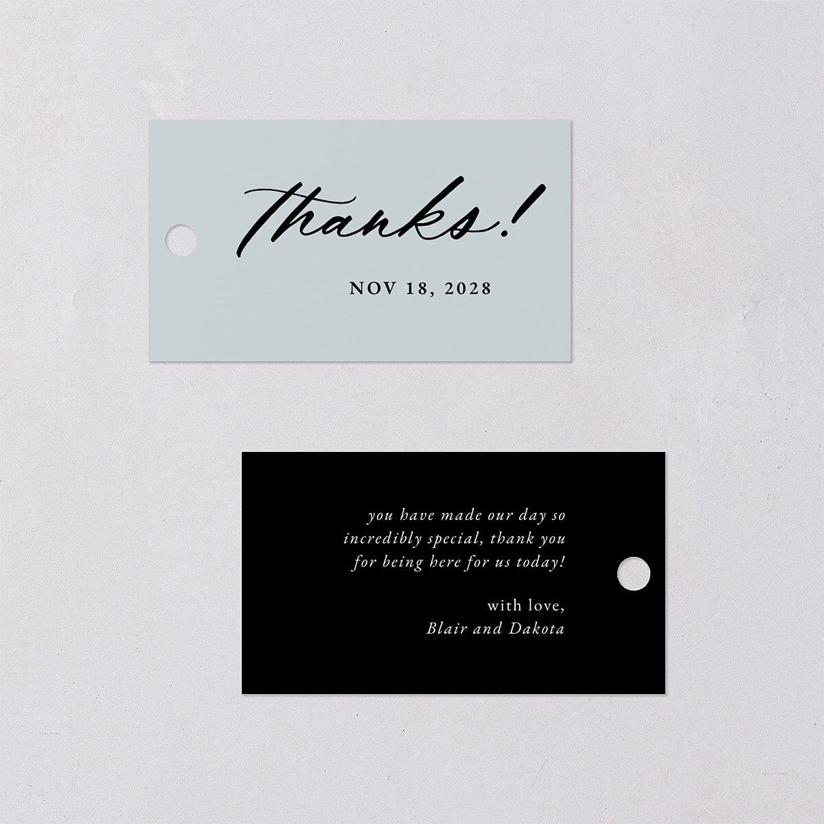 Vertical Names Favor Gift Tags Licorice Signature