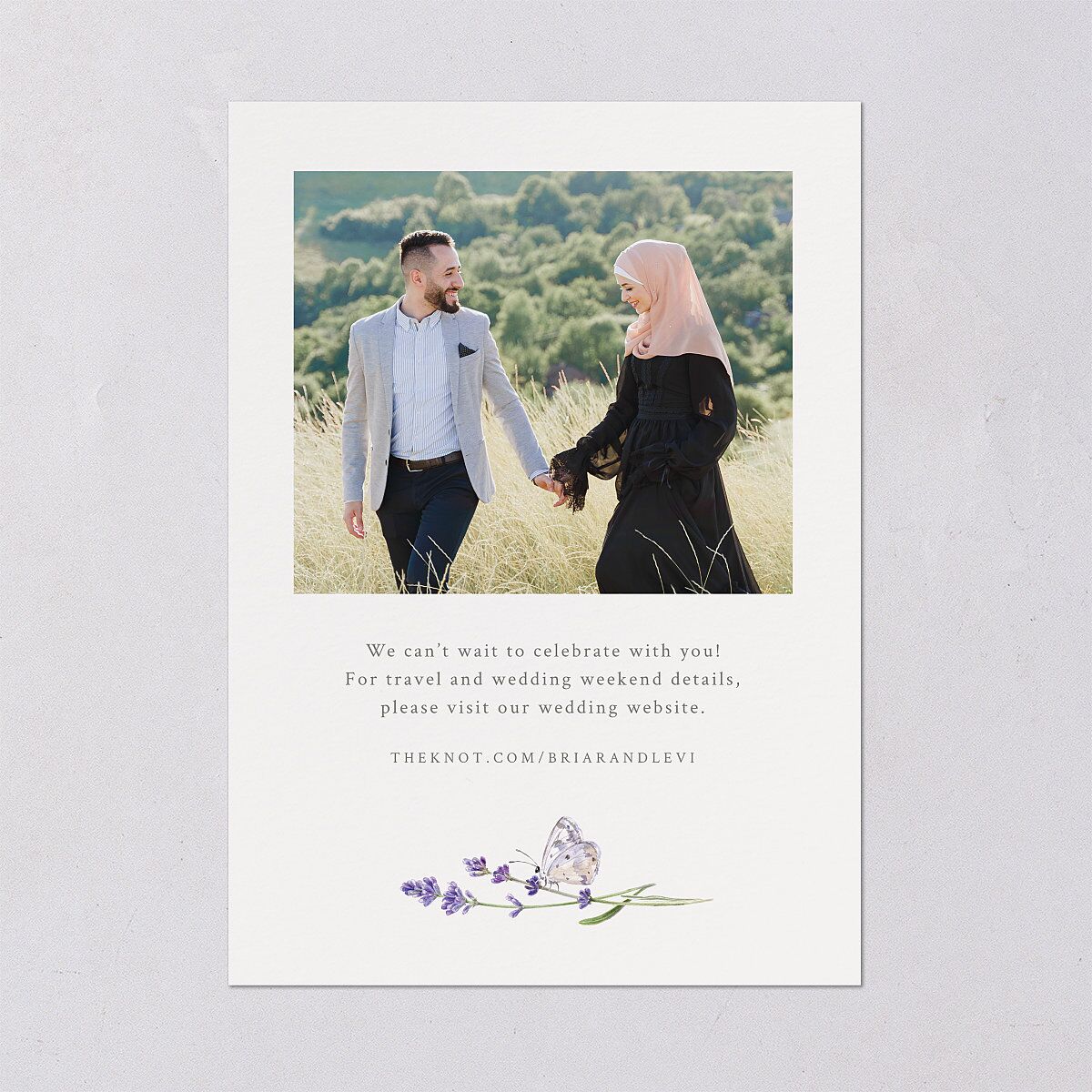 Elegant Farmhouse Lavender Wedding Invitations Ivory Signature Blank No Standard