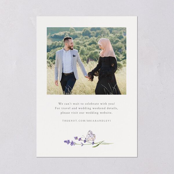 Elegant Farmhouse Lavender Wedding Invitations Ivory Signature Blank No Standard