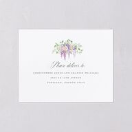 Formal Wisteria Garden Crest All-in-One Wedding Invitations by Bridgerton Purple Haze Signature Light Both Recipient and Return Addresses No