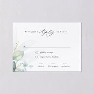 Romantic Greenery Wedding Response Cards Tide Pool Signature Standard