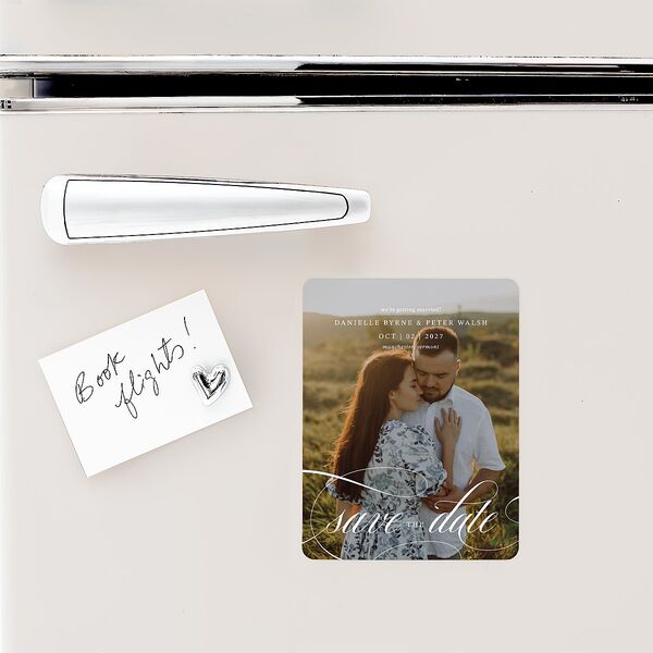 Photo Vow Save The Date Magnets Pure White Magnet Paper