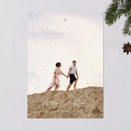 Sparkle Tree Holiday Cards Gold Pure White Signature Blank Standard Portrait