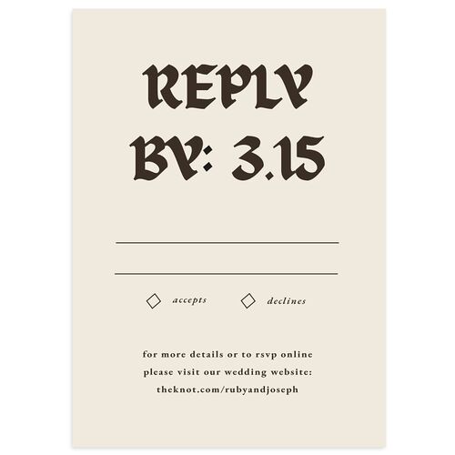 Gothic Fantasy Photo Wedding Response Cards Sepia Signature Standard