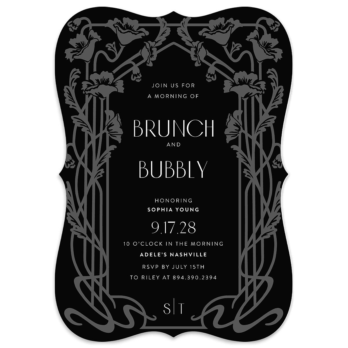 Gilded Nouveau Bridal Shower Invitations