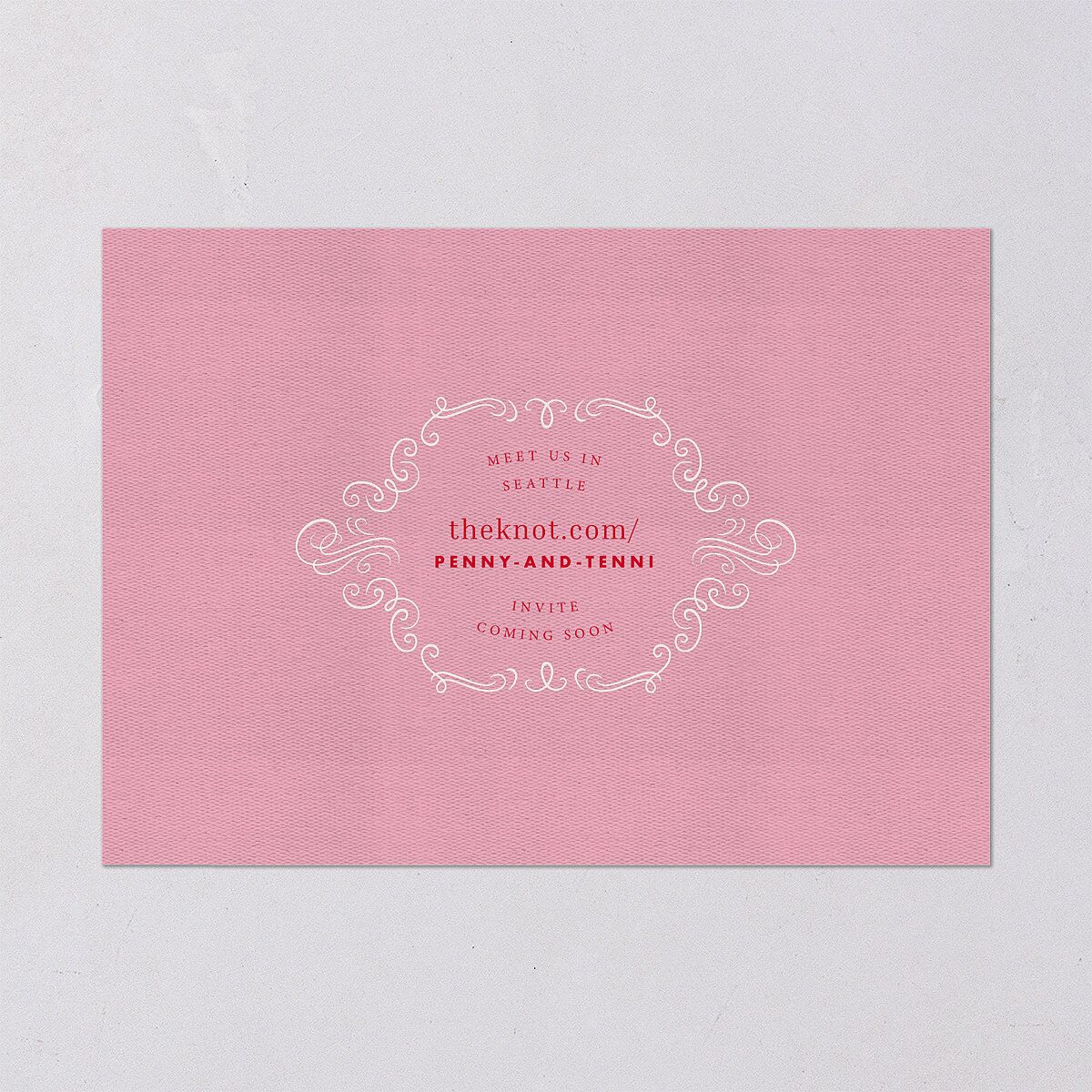 Cinematic Save the Date Cards Lily Signature smooth Blank No Standard