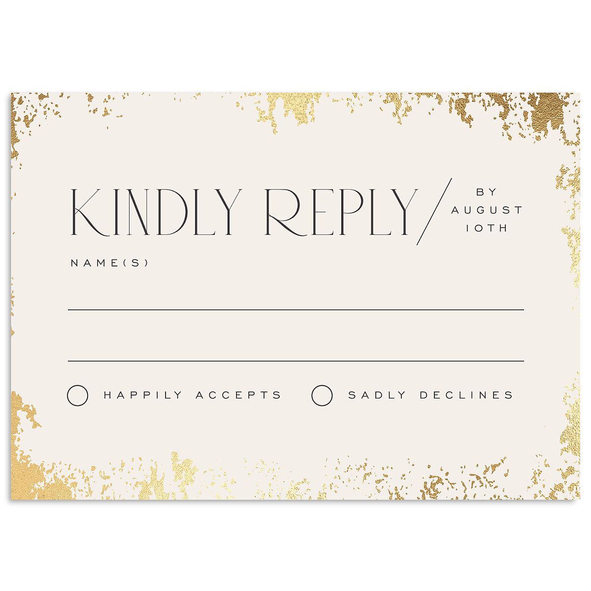 Metallic Edge Wedding Response Cards