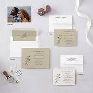 Elegant Minimal Save the Date Petite Cards Champagne Signature smooth Blank No Standard