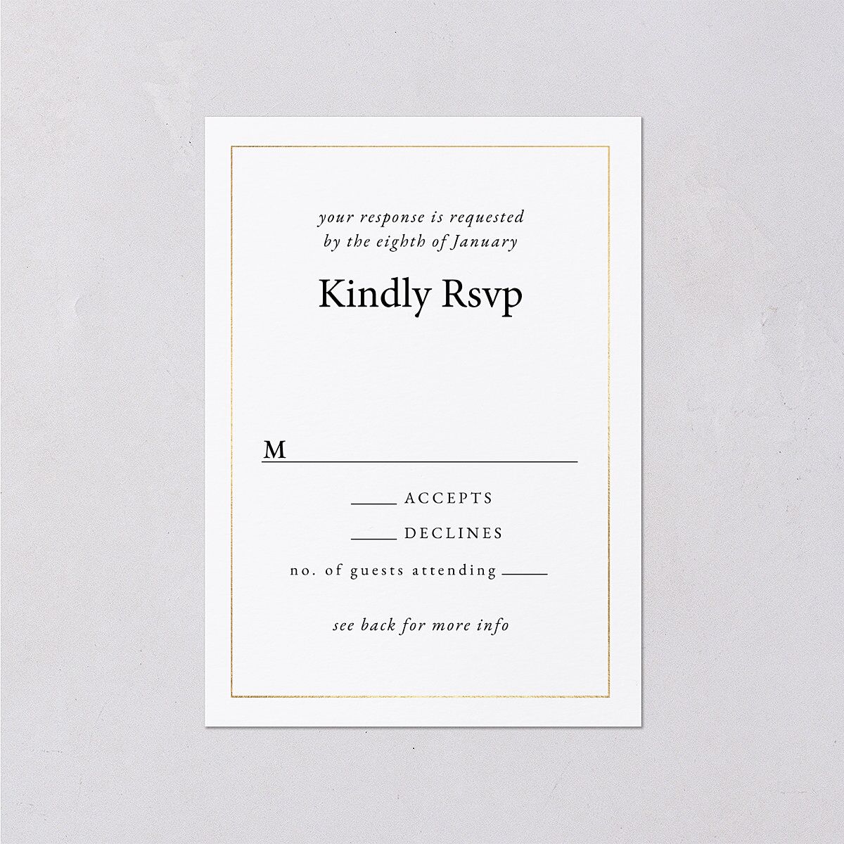 Romantic Ampersand Wedding Response Cards — view 1