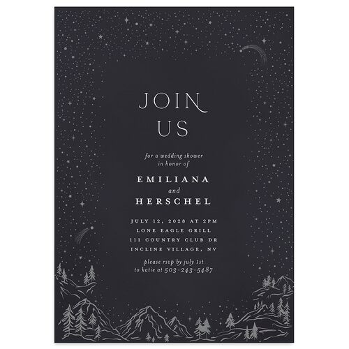 Mountain Sky Bridal Shower Invitations Licorice Signature Blank Standard