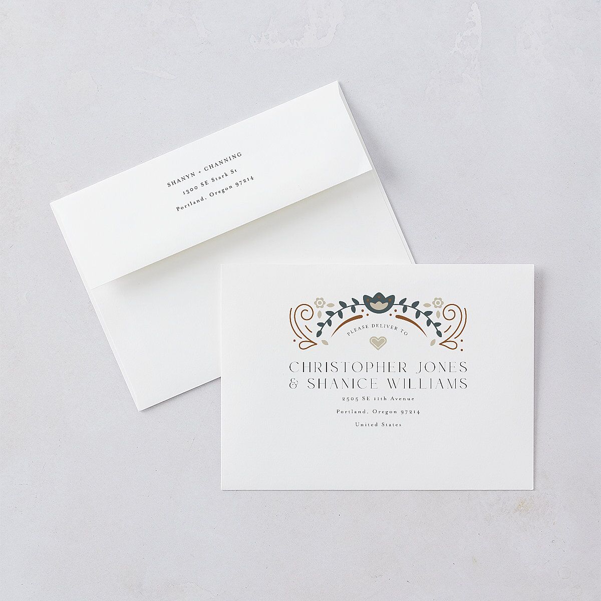 Nordic Folk Rehearsal Dinner Invitations Latte Signature Blank Standard