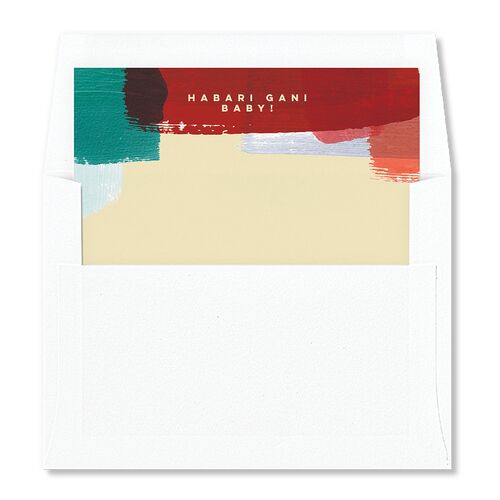 Baby's First Kwanza Painted Watercolor Envelope Liners Red Clay Standard