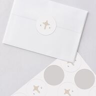 Church Cross Wedding Stickers Pure White Circle