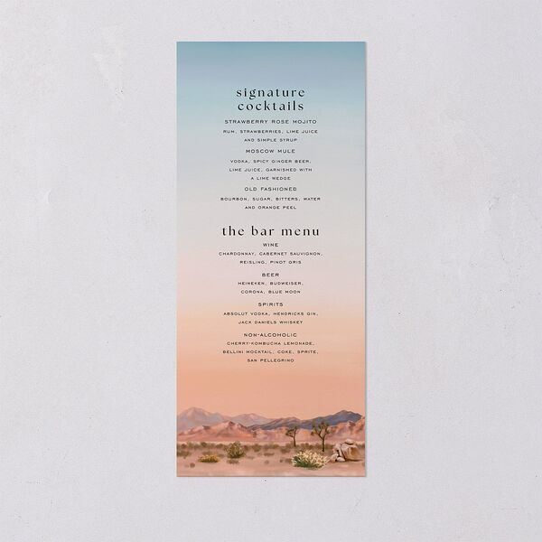 Desert Cactus Menus Peach Fuzz Signature