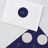 Classic Photo Wedding Stickers Navy Circle