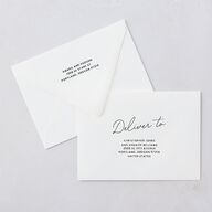 Hand Drawn Wavy Border Save The Date Card Euro Envelopes White Pure White Both Recipient and Return Addresses Luxe Signature