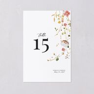 Glistening Wildflower Foil Table Numbers Gold Soft Peach Signature