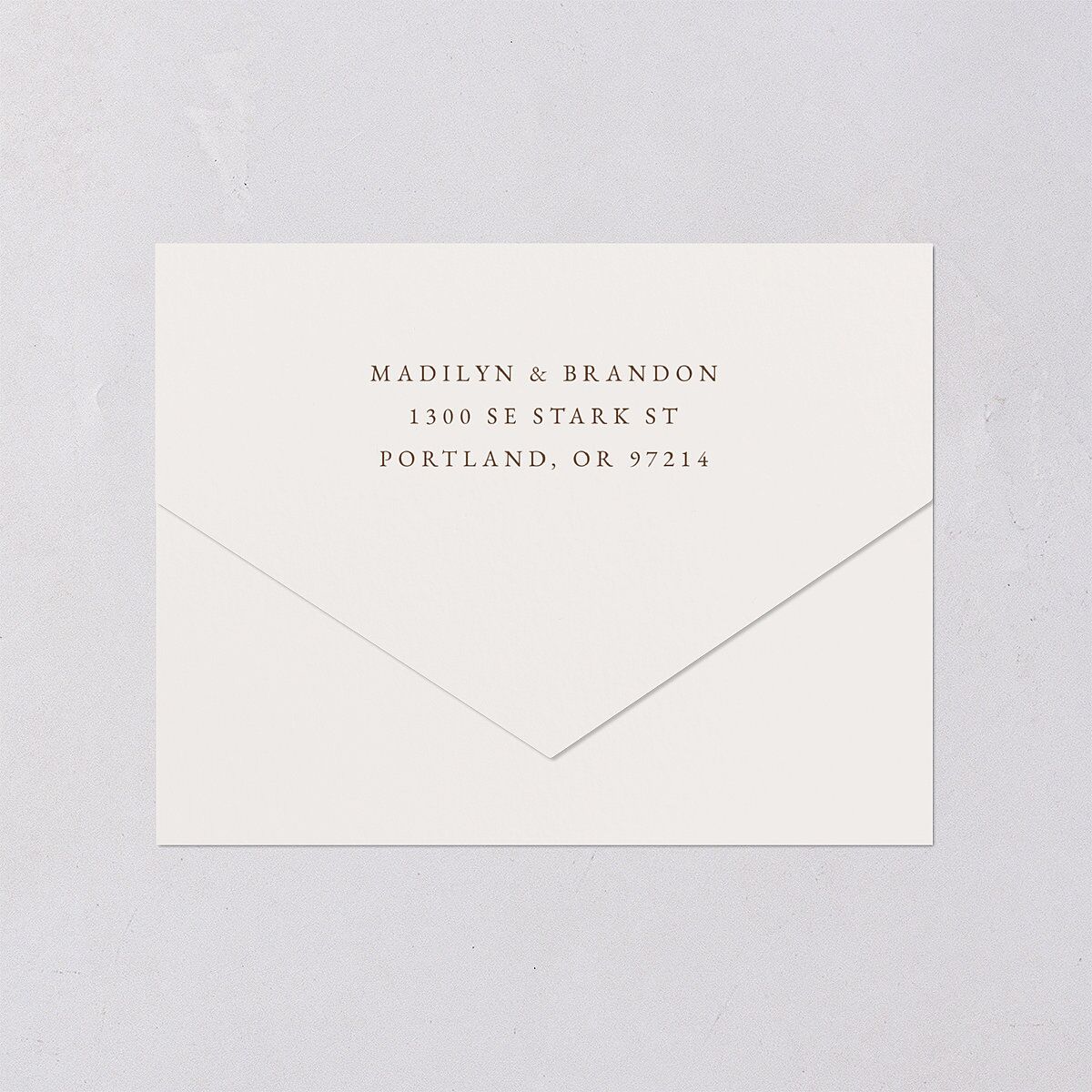 Western Horseshoe Botanical All-in-One Wedding Invitations Mocha Signature Light Both Recipient and Return Addresses No