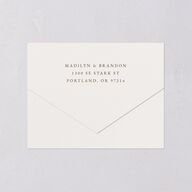 Western Horseshoe Botanical All-in-One Wedding Invitations Mocha Signature Light Both Recipient and Return Addresses No