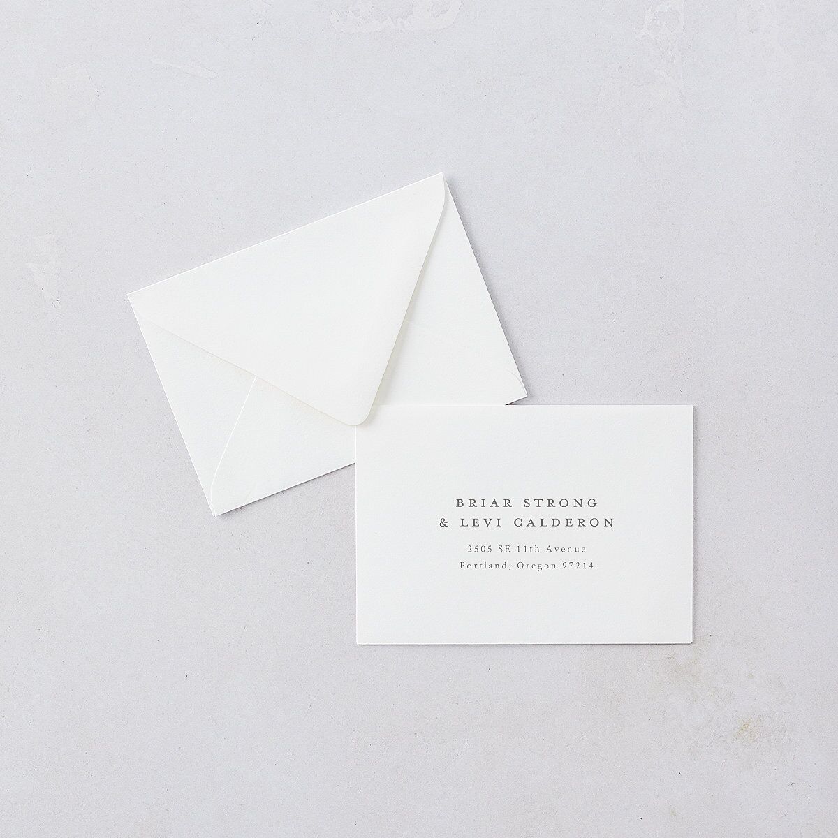 Elegant Farmhouse Lavender Response Card Euro Envelopes White Ivory Return Address Luxe