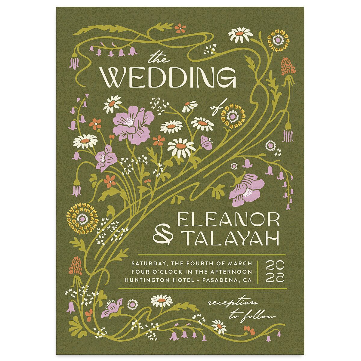 Wildflower Nouveau Wedding Invitations