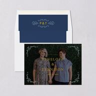 Cinematic Save the Date Cards Ultramarine Signature smooth Blank No
