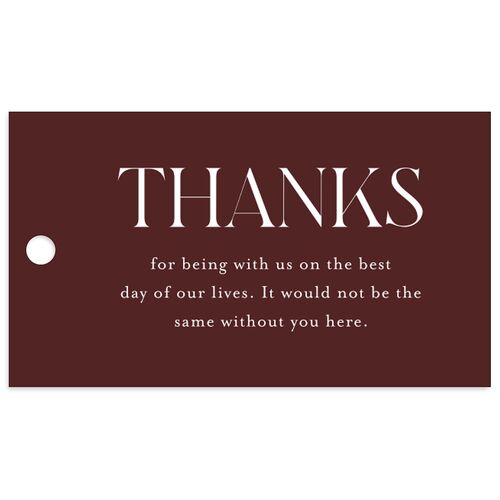 Monogram Portrait Favor Gift Tags Burgundy Signature