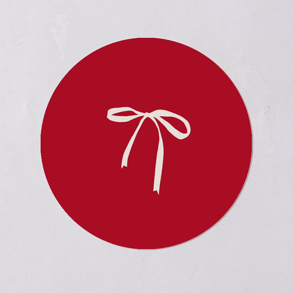 First Christmas Minimalist Bow Photo Holiday Stickers Cream Circle