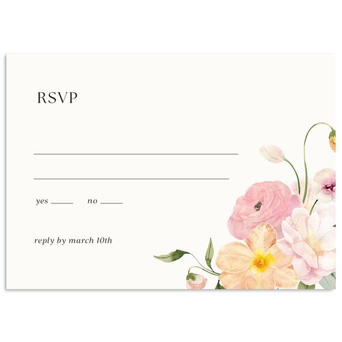 Pastel Garden Wedding Response Cards Pink Cotton Signature Standard