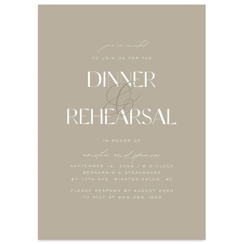 Together Rehearsal Dinner Invitations Fawn Signature Blank Standard