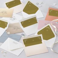 Black Tie Crest Engagement Party Wedding Invitations Pure White Signature Blank No Standard